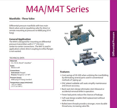 M4A/M4T - 3 Valve DP Manifolds